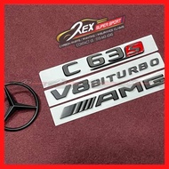 Mercedes C-CLASS W205 C200 C250 C300 C43 C63S AMG Emblem Logo Badge Set