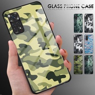 For Xiaomi Redmi Note 11 4G Note 11S Note 11 Pro 5G Camouflage Soft Edge Silicone Case Shockproof Tempered Glass Back Cover Phone Casing