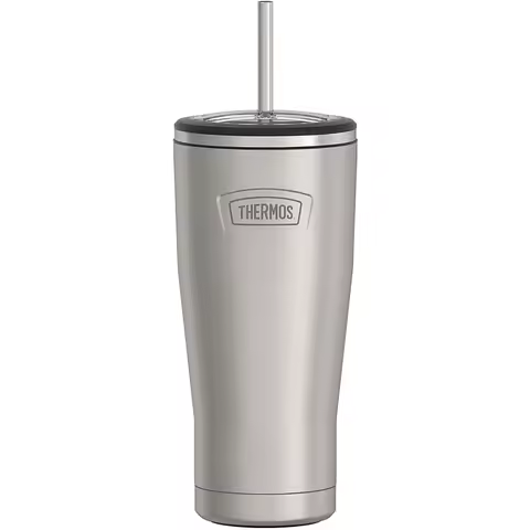 ICON SERIES Stainless Steel Cold Tumbler with Lid and Straw - 24 Ounce, Matte Stainless Steel - Vacu
