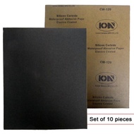 KOA Waterproof Silicon Carbide Abrasive Paper (Sand Paper), Grit 120 (Set of 10pcs)