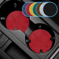 1pair Imprinted Car Logo Coaster   7 Colors Suede Water Cup Drink Bottle Pad for Jaguar XF XE XJ F-Pace X-Type S-Type F-Type E-Pace I-PACE XK
