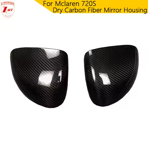 Z-ART 720S Dry Carbon Fiber Mirror Housing For Mclaren 540 570GT 570S Carbon Fiber Mirror Cover For 