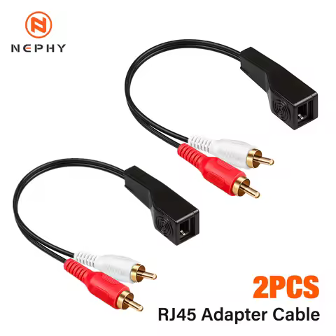 Stereo DC3.5mm Stereo and RCA Red White Audio Signal Balun Over Cat5/6 Cable 2pcs/set High quality