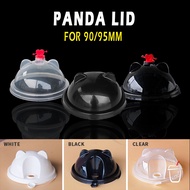90/95mm MilkTea Cup Hard Lid Milktea Lid Bear Panda Lid Plastic Slim Cups Lid Clear Cover