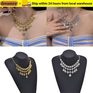 DREAMZY Tassel Necklace, Versatile Vintage Coin Necklace, Multipurpose Bohemian Style Bohemian Neckl