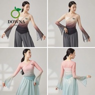 DOWNA Classical Dance Top, Gradient Butterfly Saree Blouse, Fashion Chinese Hanfu  Yarn Breathable D