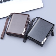 Men's Short Wallet Men's Zipper Wallet Men's Large Capacity Trifold Wallet Men's Card Package One Short Wallet Foldable