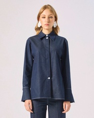 AOP Archive - Back Cut-Out Shirt เชิ้ตคอปก เชิ้ตพอดีตัว เปิดหลัง