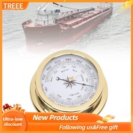 treee Sorandy 4.7 Inch Brass Barometer  Accurate Air Pressure Measurement with White Dial and Zinc A