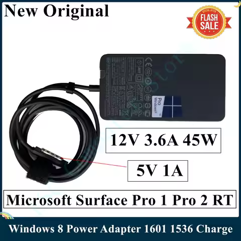LSC New 12V 3.6A 45W Charger For Microsoft Surface Pro 1 Pro 2 RT Windows 8 Power Adapter 1601 1536