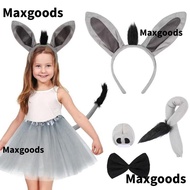 MAXGOODS 4PCS Donkey Costume Set, Tail Nose Funny Donkey Headband,  Animal Bow Tie Donkey Ears Headb