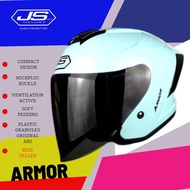 Helmet JS Armor easy green original SNI handsome package 3D spoiler uv visor anti-glare