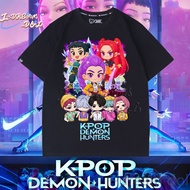 KPop Demon Hunters Tshirt HUNTRIX & Saja Boys Fashion Print Tshirt Adult &kids Cotton Tshirt