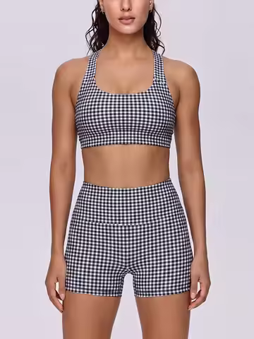 2 Piece Sets Women Quick-Dry Sports Set U-Neck Sleeveless Top Shorts Running Fitness Workout Athleti