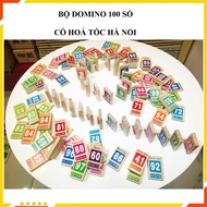 Đồ chơi domino gỗ Bộ domino số 100 quân domino toán học giúp bé vừa chơi domino vừa học số và phép t
