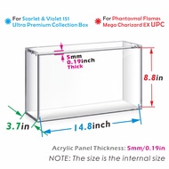 Mega Charizard EX UPC Acrylic Magnetic Display Case 5mm Thick For Mega Charizard EX UPC / S&V 151 UP