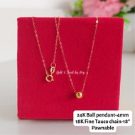 GoldandJewel 24K Mini Ball Necklace and 18K Dainty chain gold necklace pawnable for ladies
