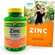 Spring Valley Zinc 50 mg with Vitamin D3, Immune Support Bundle with “Zinc: Wellness Guide” by Weber