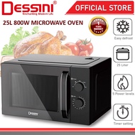 DESSINI ITALY 25L Countertop Microwave Oven 5 Power Level Timer Defrost Reheat Toaster Roaster Ketuh