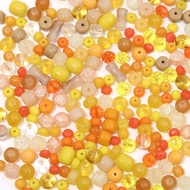 20pcs Yellow/Orange Color Crystal Glass Beads Loose Space Beads For Making DIY Handmade Jewelry Acce