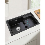 Quartz Stone Series Top Mount/Undermount Kitchen Sink, Black