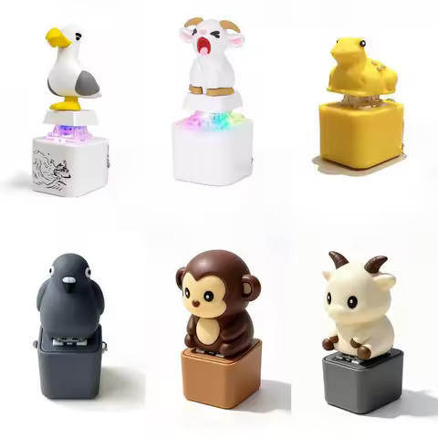 키캡 Mine Bird Voice Keychain Lizard Keycap Button Goat Keyboard Clicker Fidget Clicks Anti-stress Cha