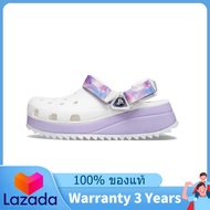 ของแท้พิเศษ Crocs Classic Hiker Clog 'White Purple' Shoes Non - Slip Thick Sole Beach Sandals 207772