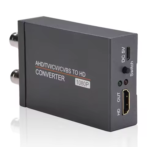 TVI/CVI/CVBS/AHD to HDTV Converter Adapter, HD720p/1080p/3mp/4mp/5mp/8mp BNC to HDMI Video Converter