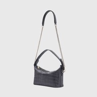 LONGLAI Belly Hobo Bag with Chain - Black