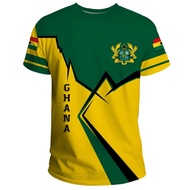 3D Ghana Nationa IndependenceDay Printed T Shirt The Republic-of Ghana Emblem Flag Graphic Tee-shirt