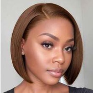 13*4 Transparent Lace Front Human Hair Wig, Short Bobcut Style, 8-10 Inch Brazilian Remy Hair Wig Fo