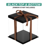 Store Age [6pcs] 8/10/12 Inches Transparent Cake Box Pastry Box Kotak Hantaran Cake Box with Ribbon 