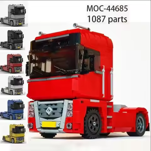 In Stock MOC-44685 Technical Truck Building Blocks Engineering Container Tractor Magnum 4 X 2 with P