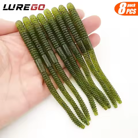 8PCS Weedless 5-Inch Two-Tone Senko Worm | High-Action Soft Bait Lure for Freshwater & Saltwater Fis