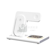 送貨上門 -白色 無線三合一充電器 三合一無線充電器 apple無線充電專用 支持磁吸MagSafe iPhone/Airpods/Apple Watch三機同時充電直立式多角度調 apple