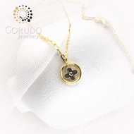 Gorudo Jewellery 916 Gold Clover Leaf / Ring Pendant With Chain