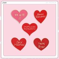 Hopeless Romantic Enamel Pin Creative Heart-shaped Badge Text Brooch Lapel Pins Jewelry Accessory Gi