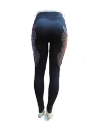 sports and more of las vegas Black & Silver Rhinestone Angel Wings Black Leggings