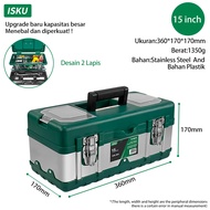 ISKU Tool box toolkit besar 14 15 17 18 19 20 inch toolbox besi tahan karat/bok kunci bengkel tempat