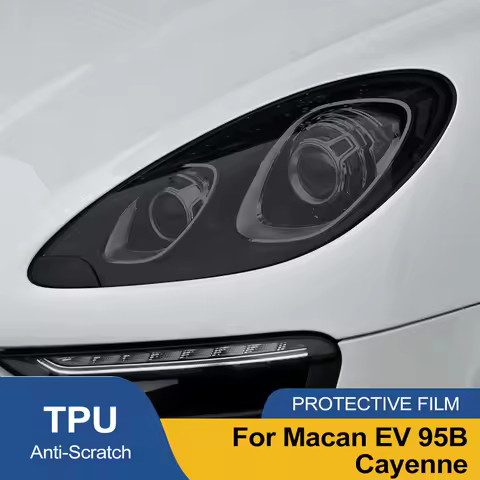 For Porsche Macan Cayenne Macan EV Anti-Scratch Headlight Film โ Smoke Black TPU Vinyl Wrap Kit for