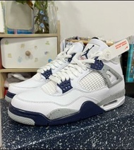 【全新現貨】Nike Air Jordan 4 AJ4 白藍午夜藍中幫籃球鞋 男女同款 37-46尺碼齊全 四季百搭 氣墊減震 休閒運動秋冬炸街鞋款