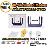 4G/5G MODIFIED SIM CARD MODEM WIFI 6 SPEED INTERNET ROUTER FOR ALL TELCO 300MBPS, 32USER