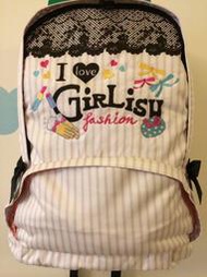 日本帶回 SWIMMER 專櫃品牌I love GiRLiSH 蕾絲紋 蝴蝶結 可愛後背包