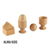 Wooden Egg and Cup Cube Stacking Set