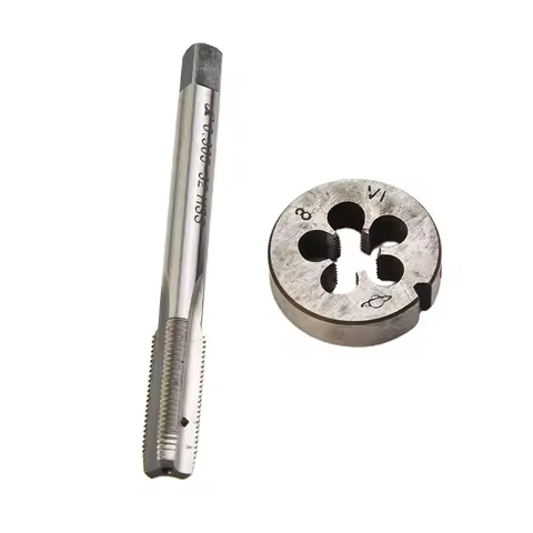 1 Set 8V1-32 Right-hand V-tire Valve Mouth Thread Straight Groove Tap & Die Set High Speed Steel Too