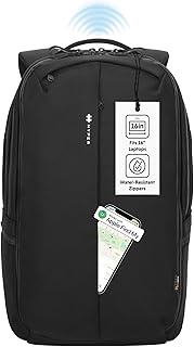 HyperPack Pro Tech Backpack with Find My Compatibility, fits up to 16” Laptop - 22L Antitheft Laptop Bag with RFID Protective Pocket, Black