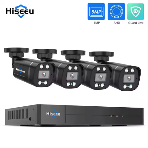 Hiseeu 4CH 8CH 5MP AHD CCTV Camera System Kit Home Waterproof Surveillance Bullet Analog Cameras for