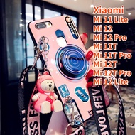 Case For Xiaomi 11T Mi 11T Pro Mi 12 Mi 12 Pro Mi 12T Mi 12T Pro Mi 12 Lite Mi 11 Lite Retro Camera lanyard Sling Casing Grip Stand Holder Silicon Phone Case Cover With Cute Doll