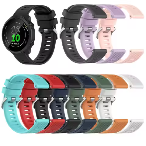 Sport Silicone 20mm WatchSrap For Garmin Forerunner 158 55 245 645 vivomove HR Smart Wristbands For 