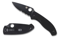 มีดพับ Spyderco Tenacious Black Blade Combo Edge (C122GBBKPS)